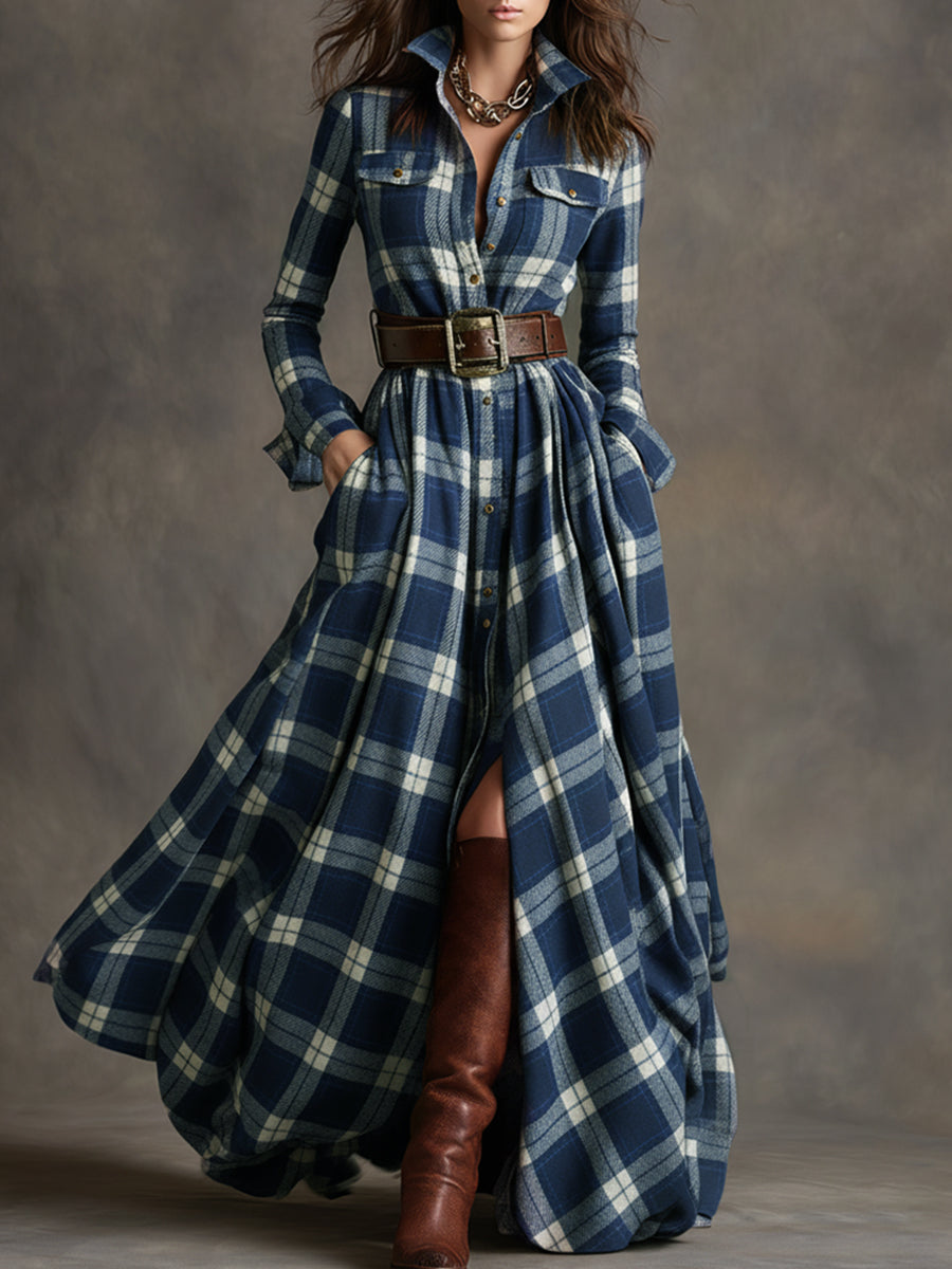 Briana | Classic Plaid Shirt Dress