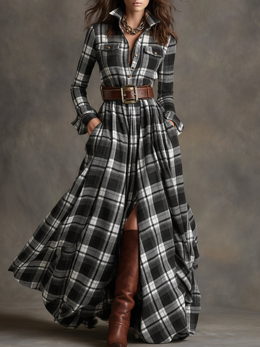 Briana | Classic Plaid Shirt Dress