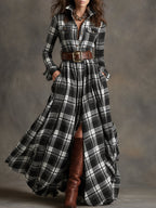 Briana | Classic Plaid Shirt Dress