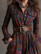 Briana | Classic Plaid Shirt Dress