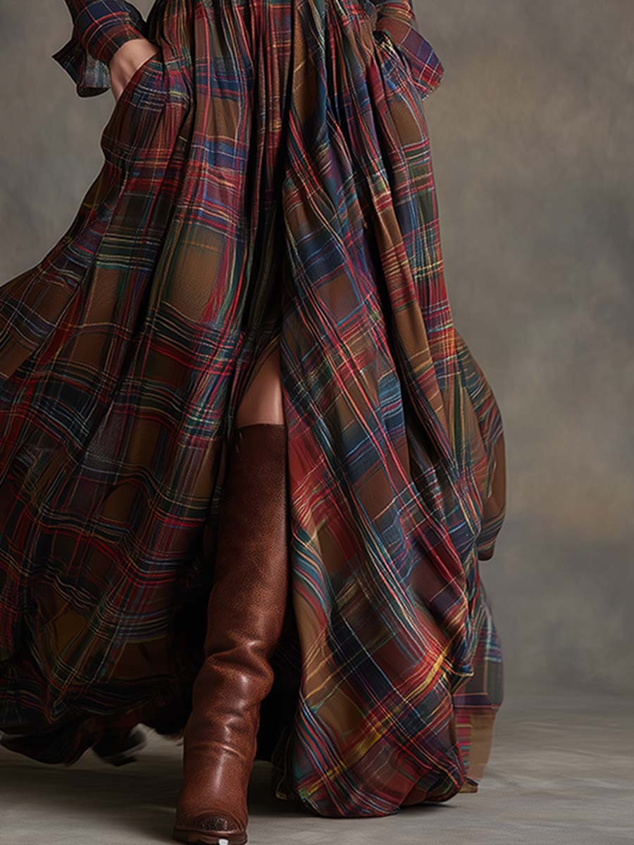 Briana | Classic Plaid Shirt Dress