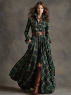 Briana | Classic Plaid Shirt Dress
