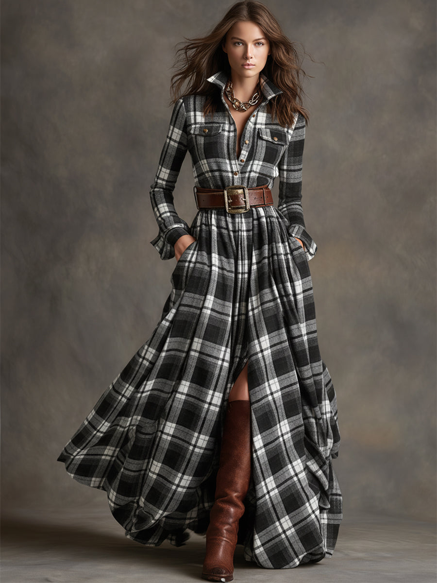 Briana | Classic Plaid Shirt Dress