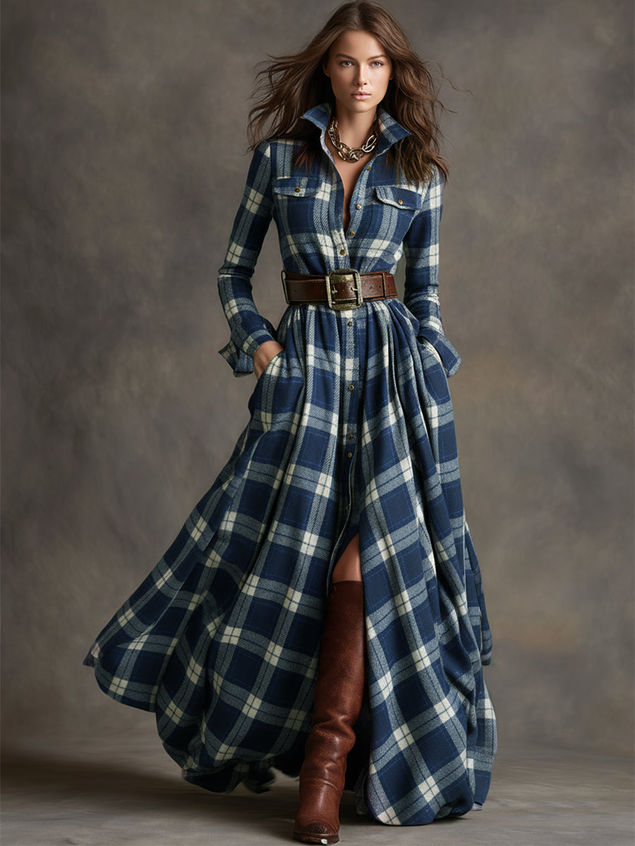 Briana | Classic Plaid Shirt Dress