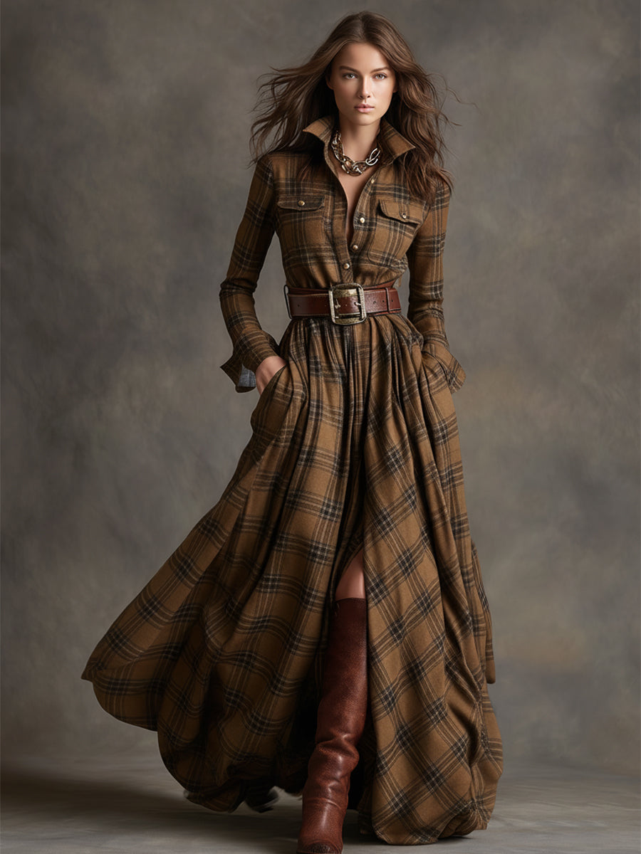 Briana | Classic Plaid Shirt Dress