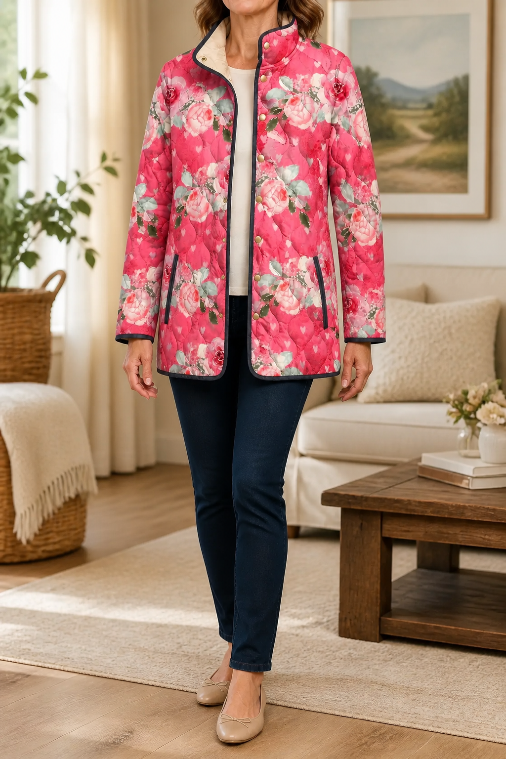 Bridgette | Elegant Floral Quilted Jacket
