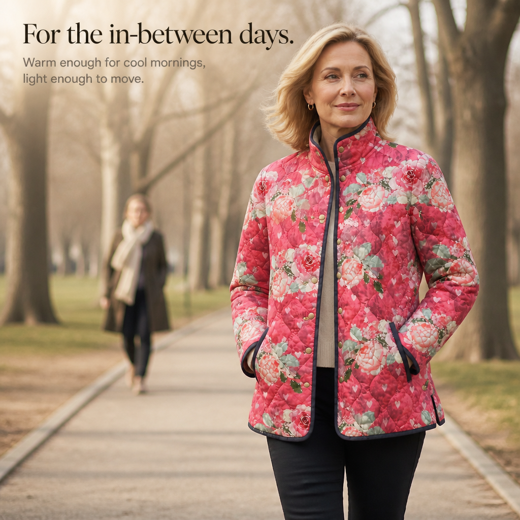 Bridgette | Elegant Floral Quilted Jacket