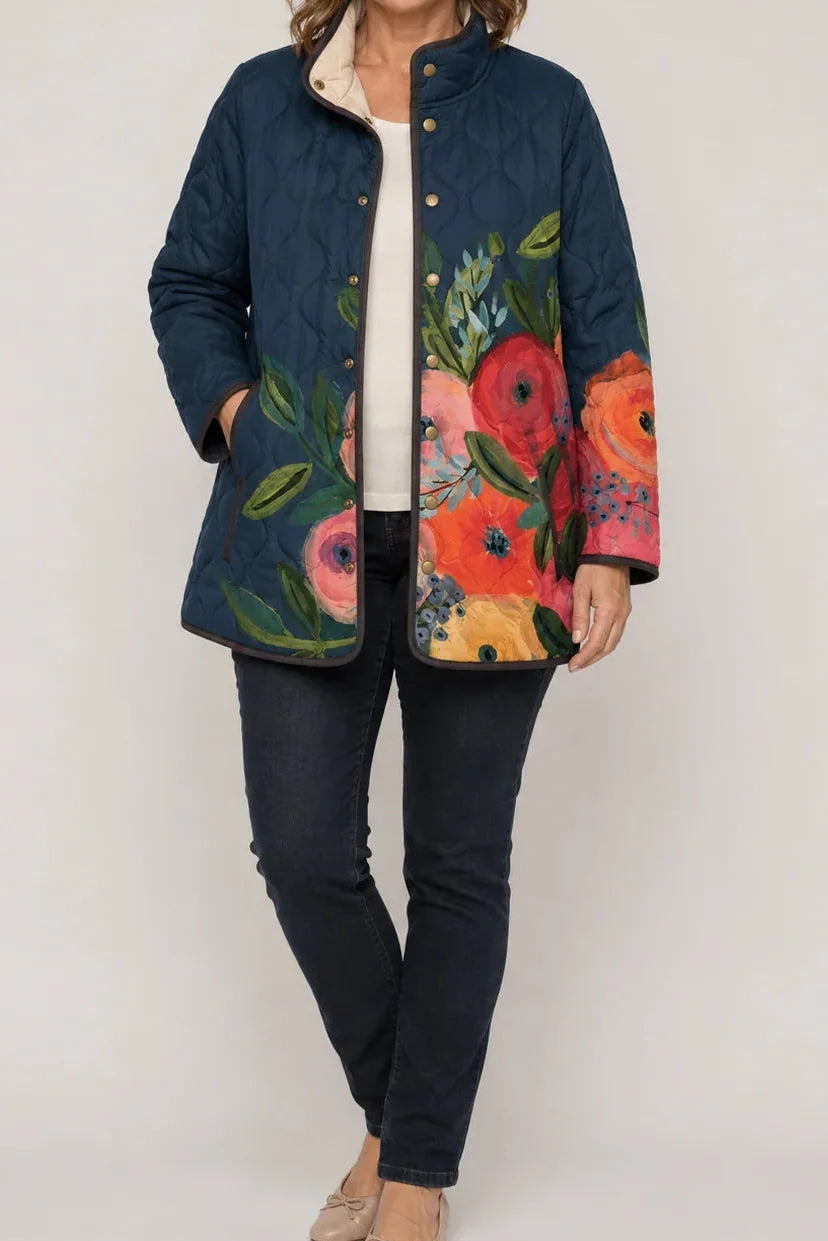 Bridgette | Elegant Floral Quilted Jacket