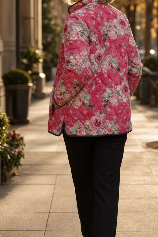 Bridgette | Elegant Floral Quilted Jacket