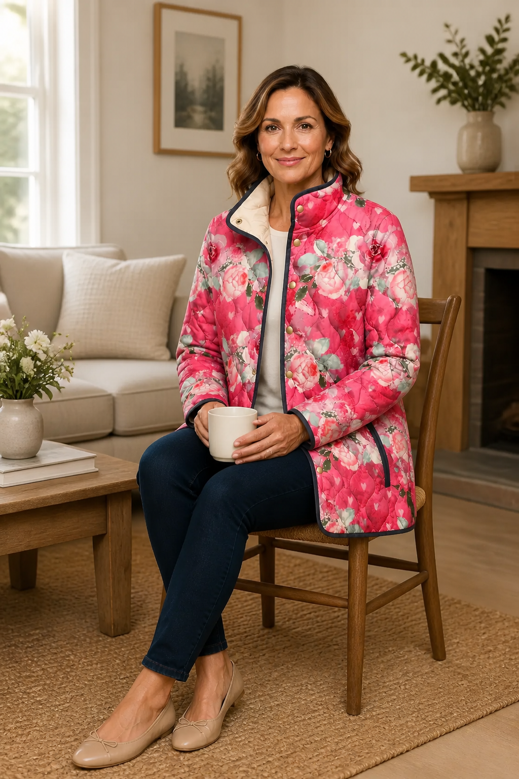 Bridgette | Elegant Floral Quilted Jacket