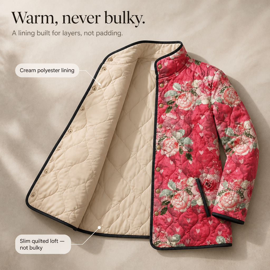 Bridgette | Elegant Floral Quilted Jacket