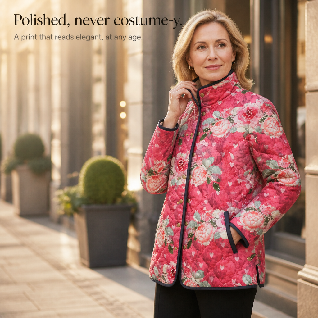 Bridgette | Elegant Floral Quilted Jacket