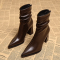 Britt | Refined Leather Pointed-Toe Boots