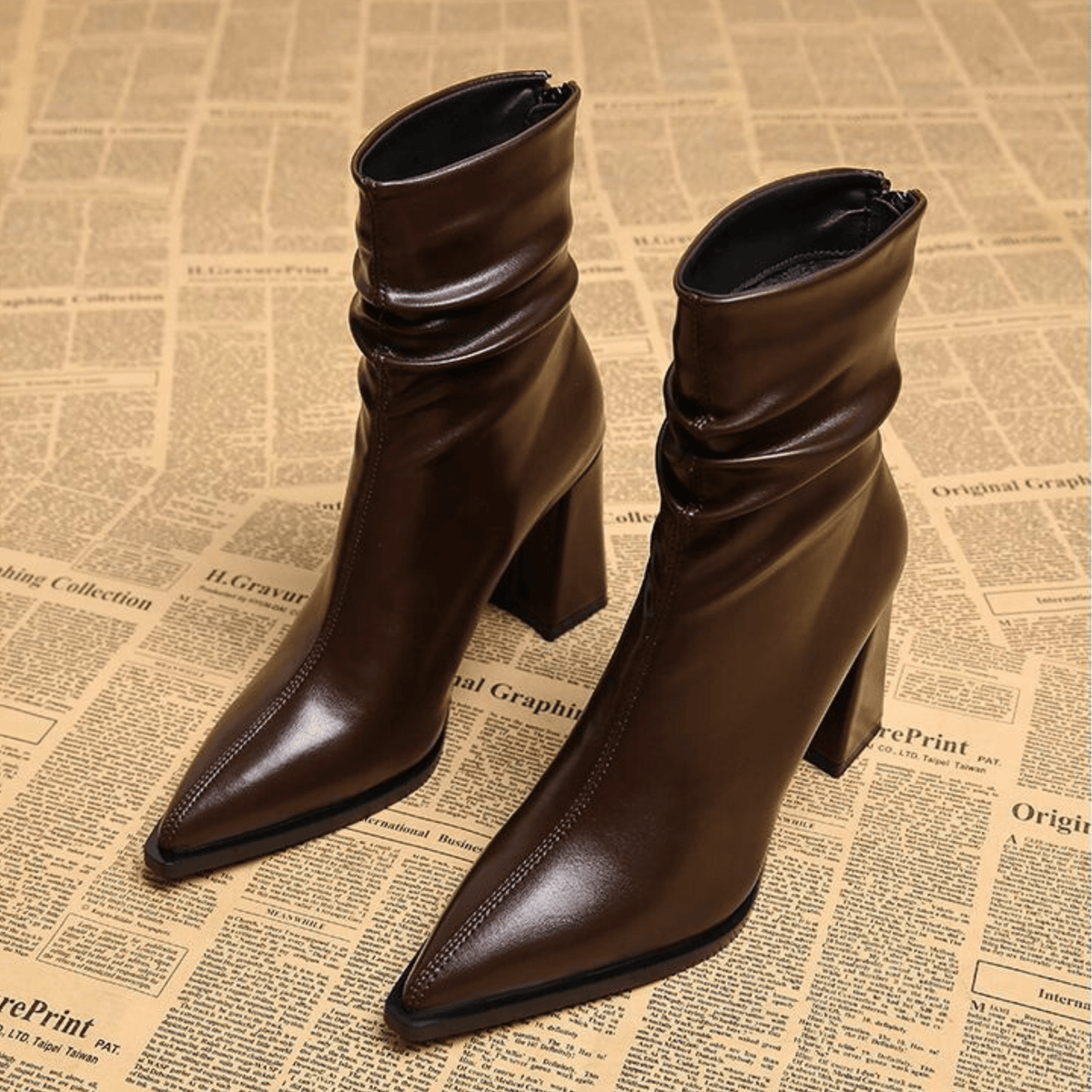 Britt | Refined Leather Pointed-Toe Boots