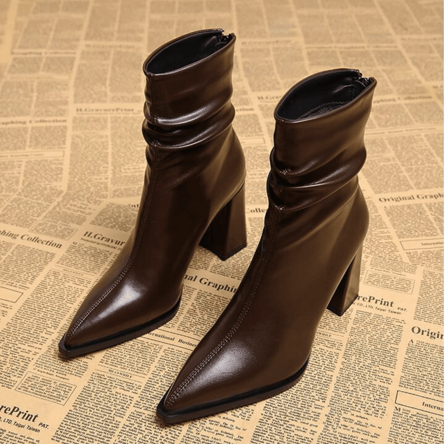Britt | Refined Leather Pointed-Toe Boots