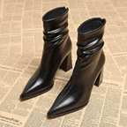 Britt | Refined Leather Pointed-Toe Boots