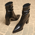 Britt | Refined Leather Pointed-Toe Boots