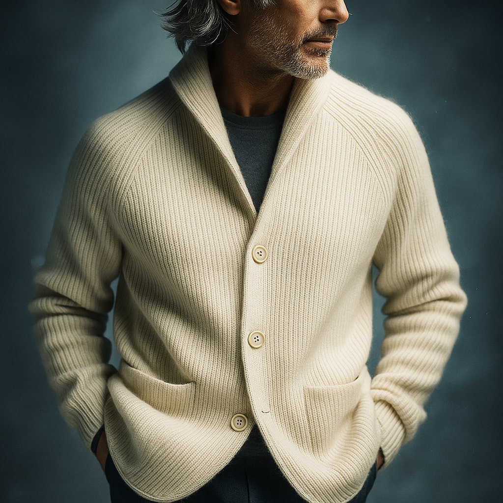 Bryce | Classic Ribbed Shawl Cardigan