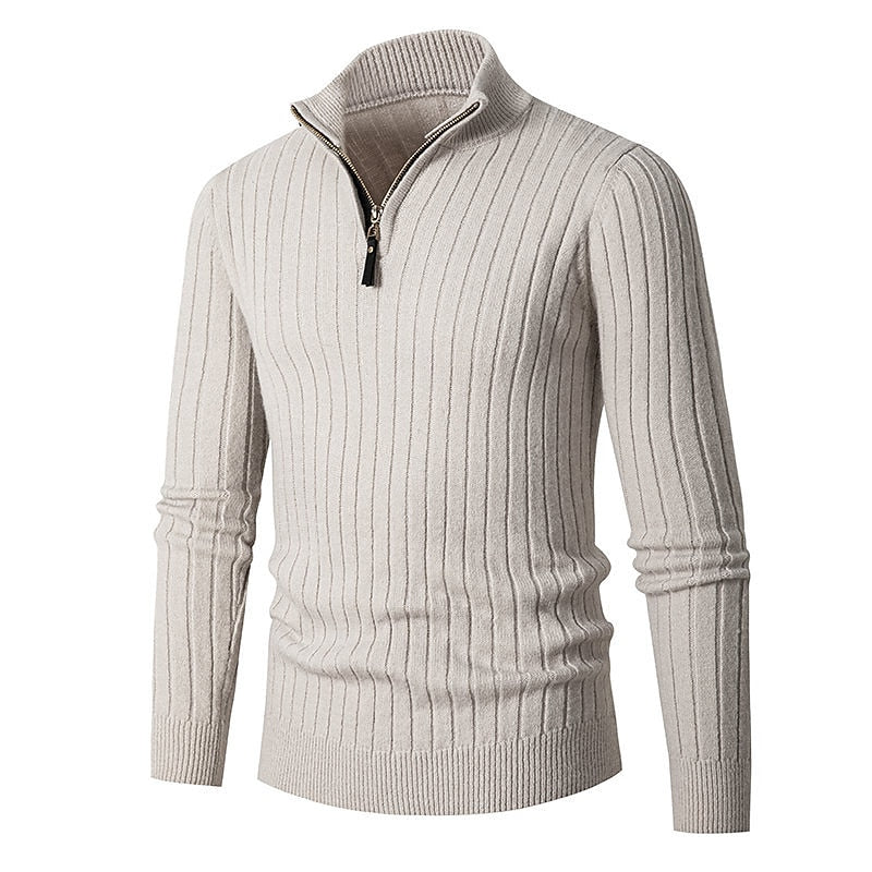 Camden | Vertical Ribbed Quarter-Zip Sweater