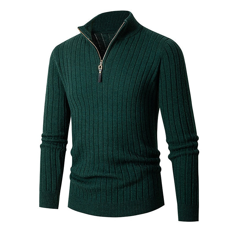 Camden | Vertical Ribbed Quarter-Zip Sweater