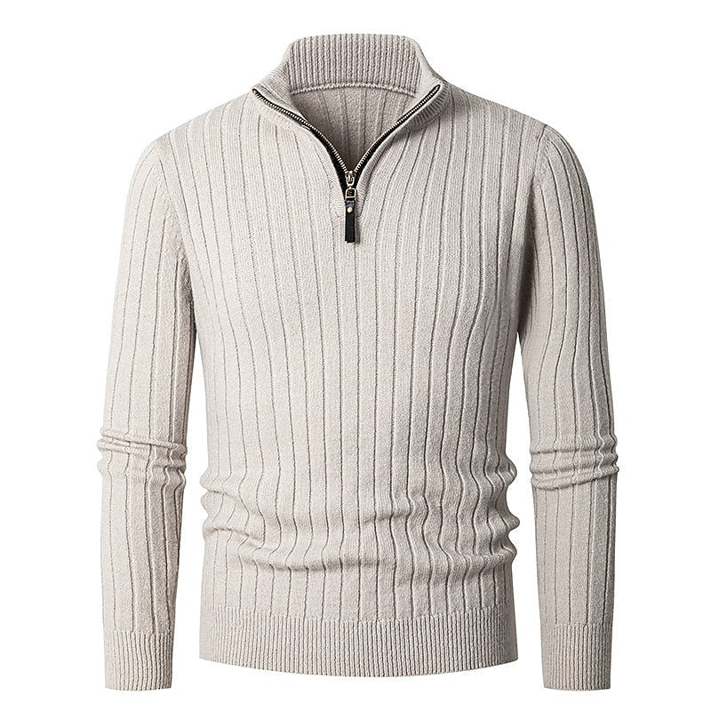 Camden | Vertical Ribbed Quarter-Zip Sweater