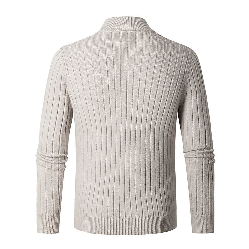 Camden | Vertical Ribbed Quarter-Zip Sweater