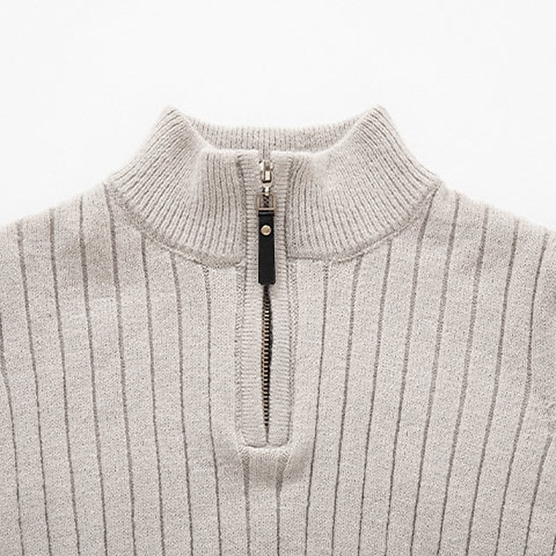 Camden | Vertical Ribbed Quarter-Zip Sweater