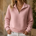 Carina | Cozy Quilted Zip Sweater
