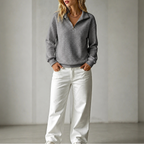 Carina | Cozy Quilted Zip Sweater