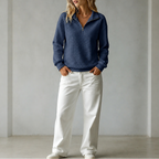 Carina | Cozy Quilted Zip Sweater