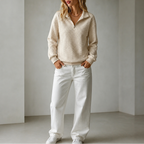 Carina | Cozy Quilted Zip Sweater