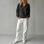 Carina | Cozy Quilted Zip Sweater