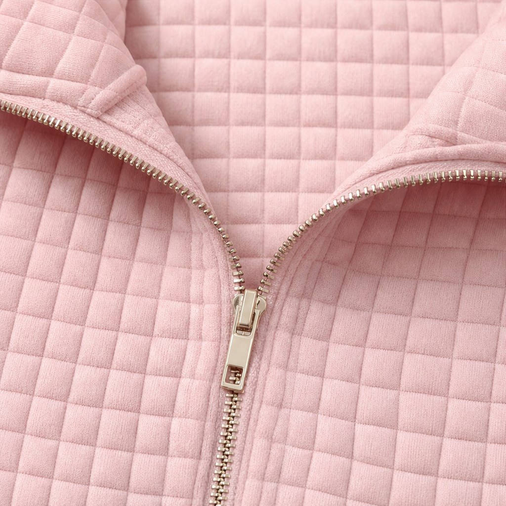 Carina | Cozy Quilted Zip Sweater