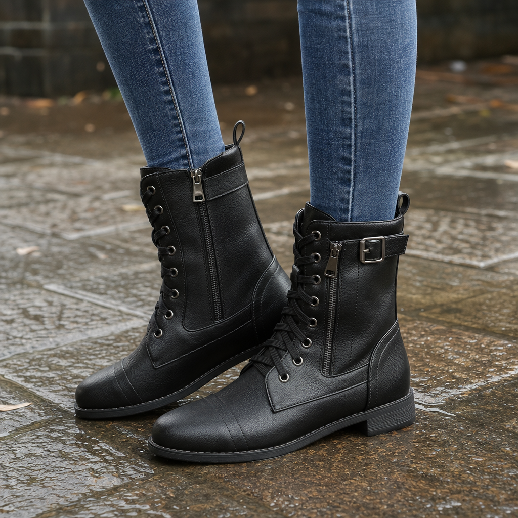Carlie | Elegant Lace-Up Ankle Boots