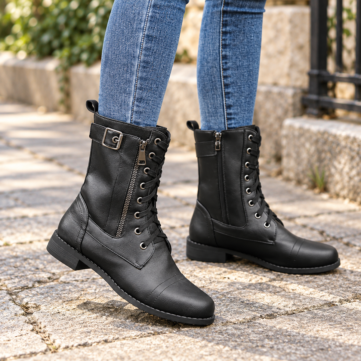 Carlie | Elegant Lace-Up Ankle Boots