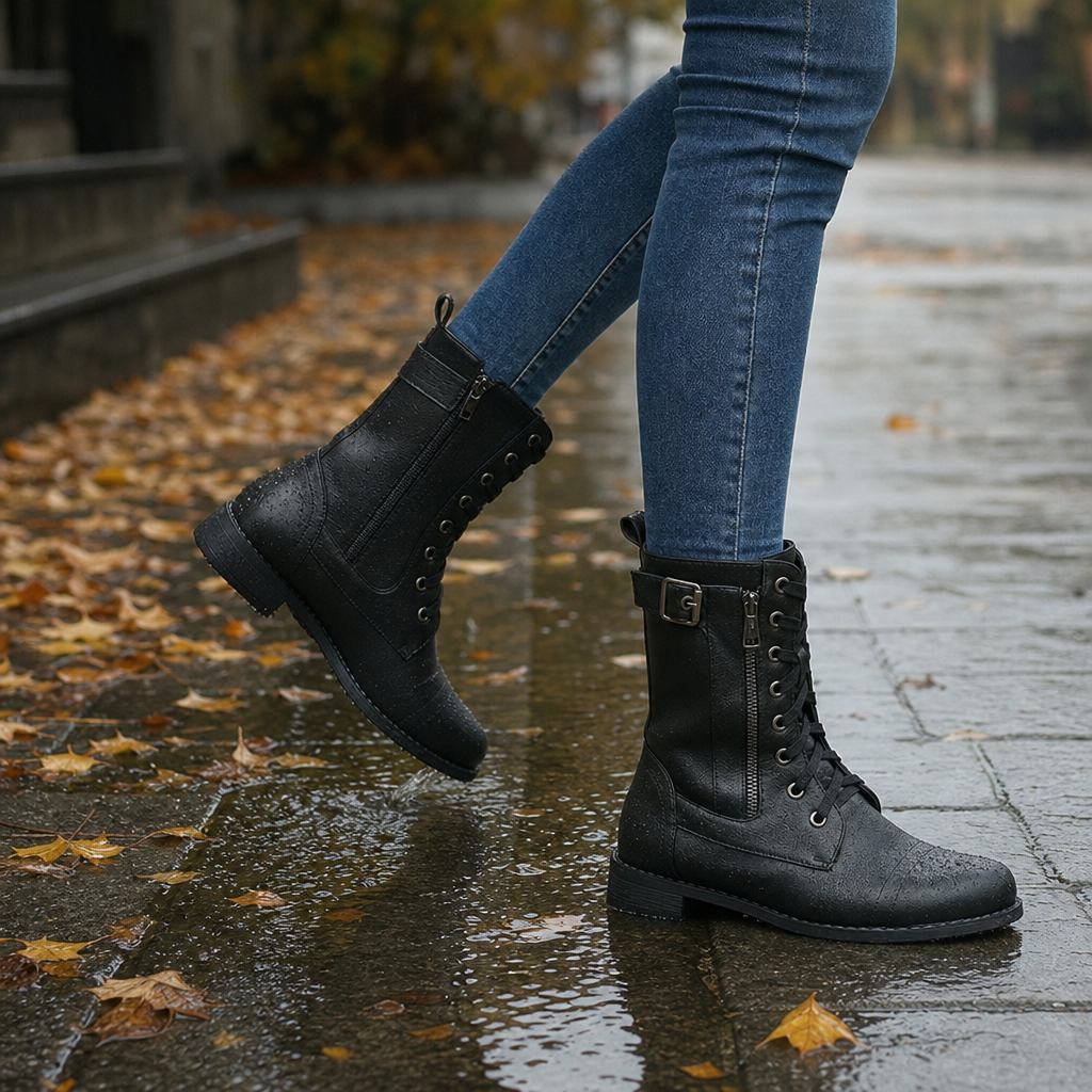 Carlie | Elegant Lace-Up Ankle Boots