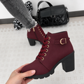 Carol | Classic Buckle Lace-Up Ankle Boots