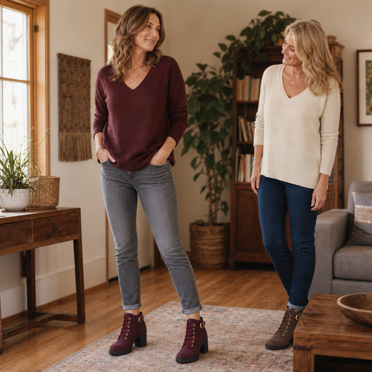 Carol | Classic Buckle Lace-Up Ankle Boots