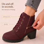 Carol | Classic Buckle Lace-Up Ankle Boots