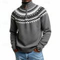Carson | Patterned Quarter-Zip Knit Collar Sweater
