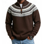Carson | Patterned Quarter-Zip Knit Collar Sweater
