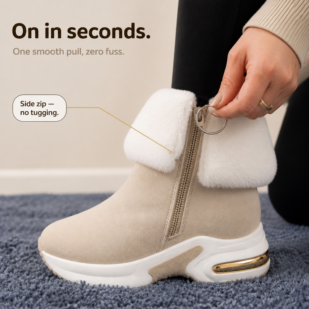 Charlize | Zip-Up Faux Fur-Lined Ankle Boots