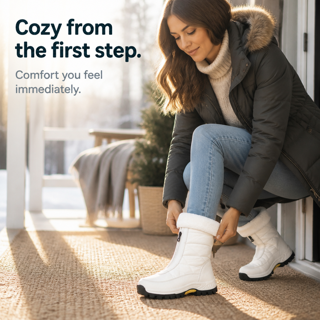 Cherie | Plush-Lined Zip-Up Mid-Calf Snow Boots
