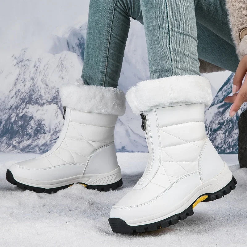 Cherie | Plush-Lined Zip-Up Mid-Calf Snow Boots