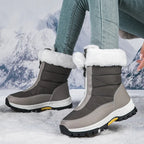 Cherie | Plush-Lined Zip-Up Mid-Calf Snow Boots