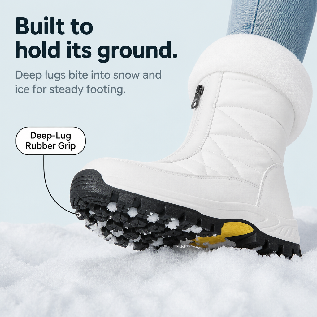 Cherie | Plush-Lined Zip-Up Mid-Calf Snow Boots
