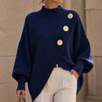 Christine | Soft Asymmetric Mock-Neck Sweater