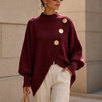 Christine | Soft Asymmetric Mock-Neck Sweater