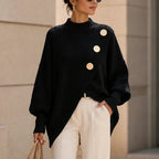 Christine | Soft Asymmetric Mock-Neck Sweater