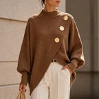 Christine | Soft Asymmetric Mock-Neck Sweater